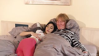 Ashley Ocean has sex with an older man in doggy style position